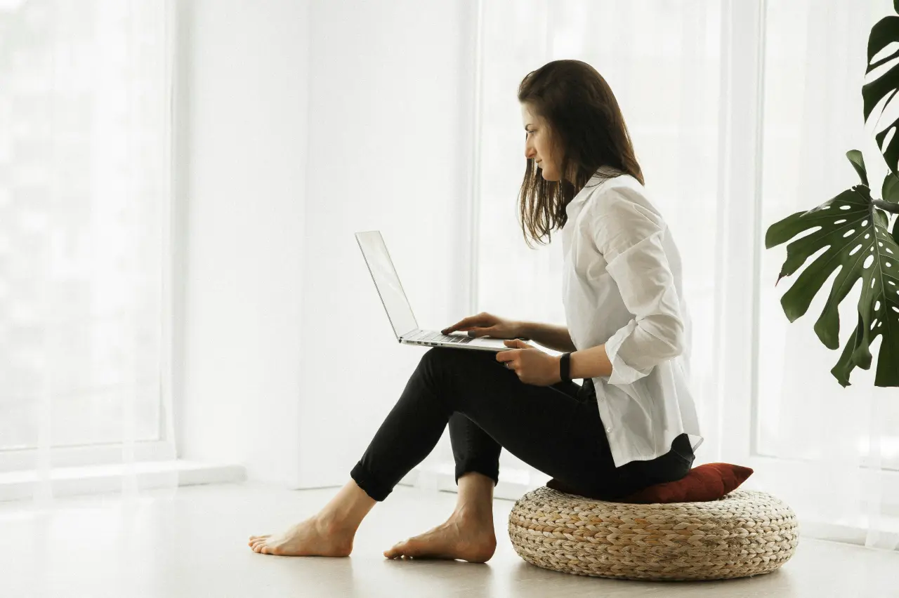 Girl Using a Laptop